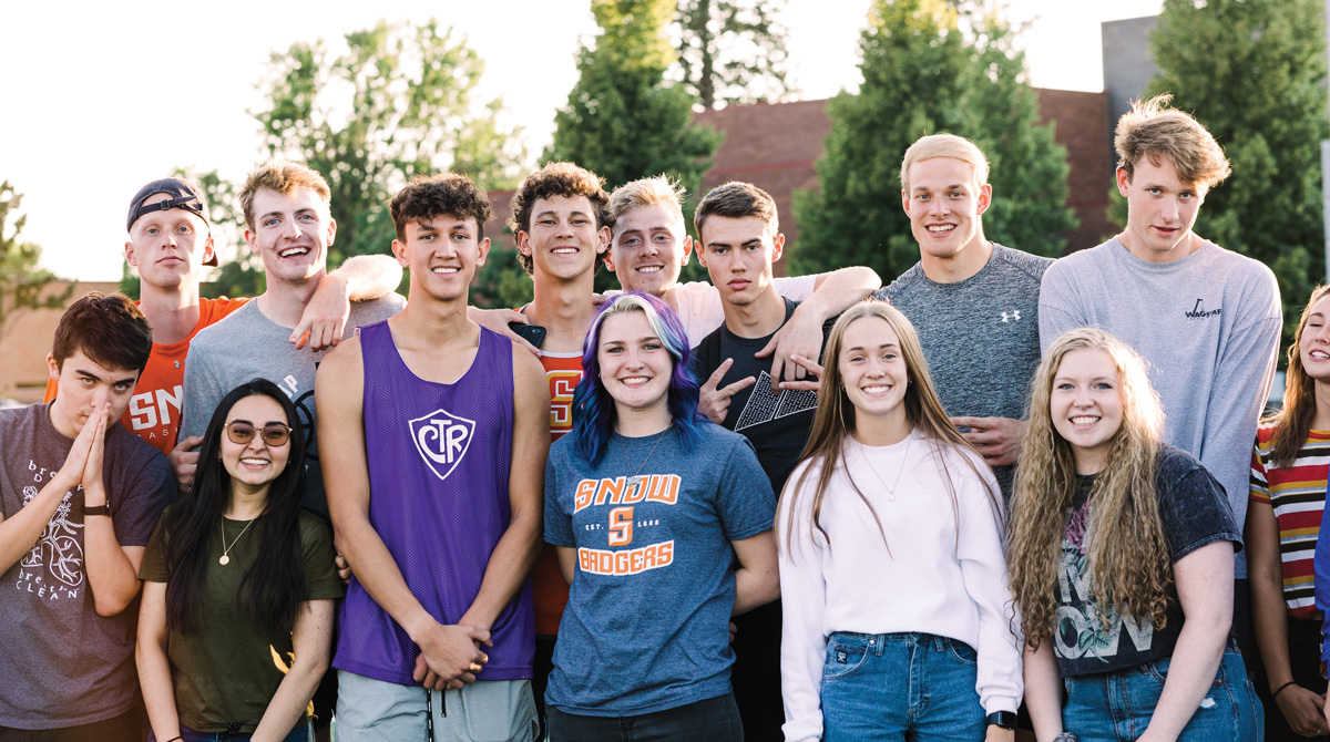 Students posing for Bring Out the Badger