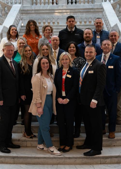 Central Utah Leaders on steps in the State Capitol Building