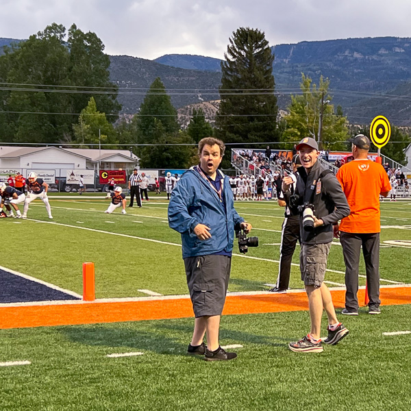 Tyler Smith and Jim Bob Pipes from the Marketing Office on photo/video duty