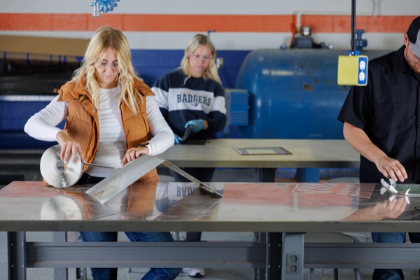 Snow College students working on composites