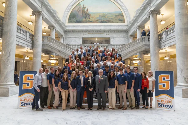 Snow College students and employees at the Capitol for Snow Day on the Hill