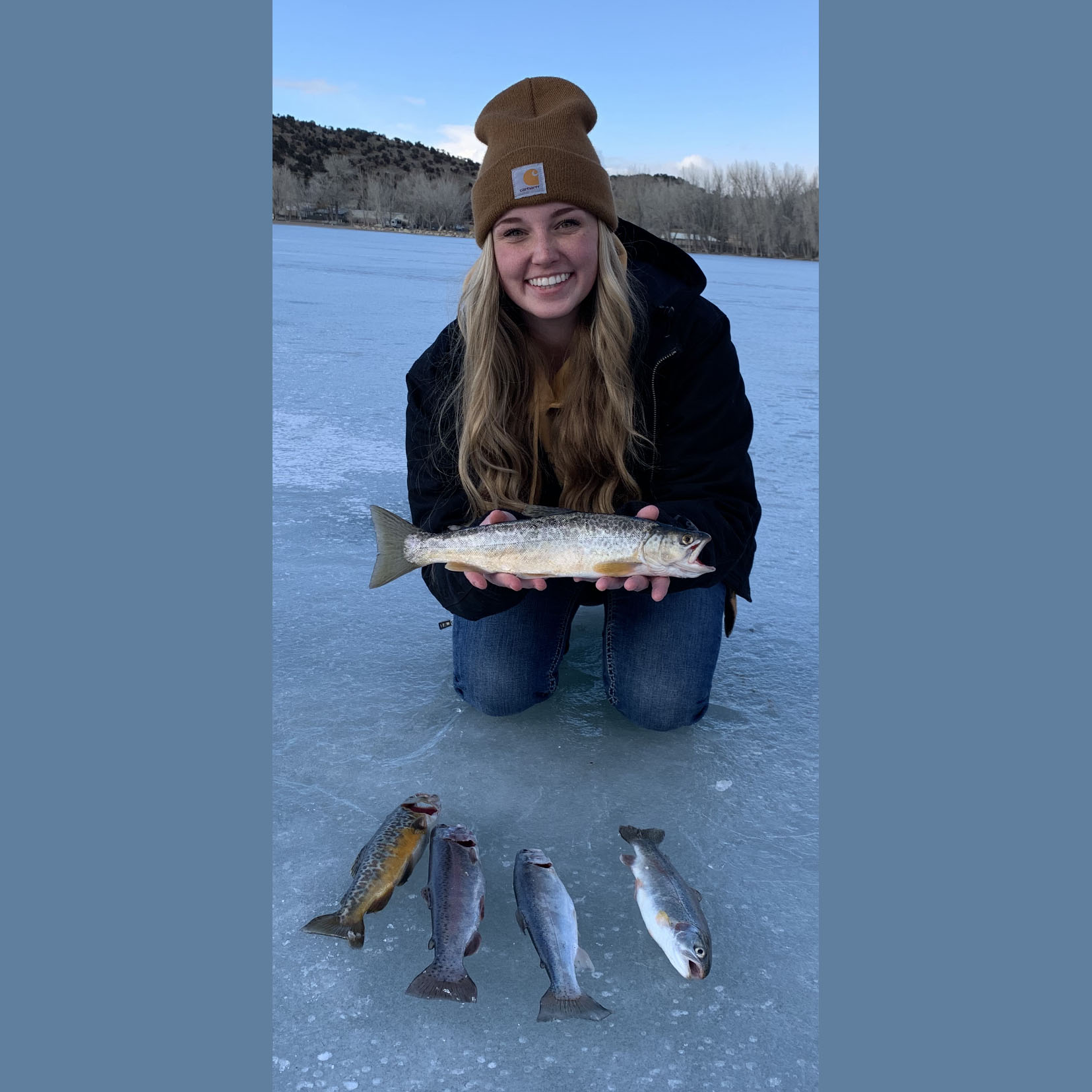 Sienna Jones poses with fish.