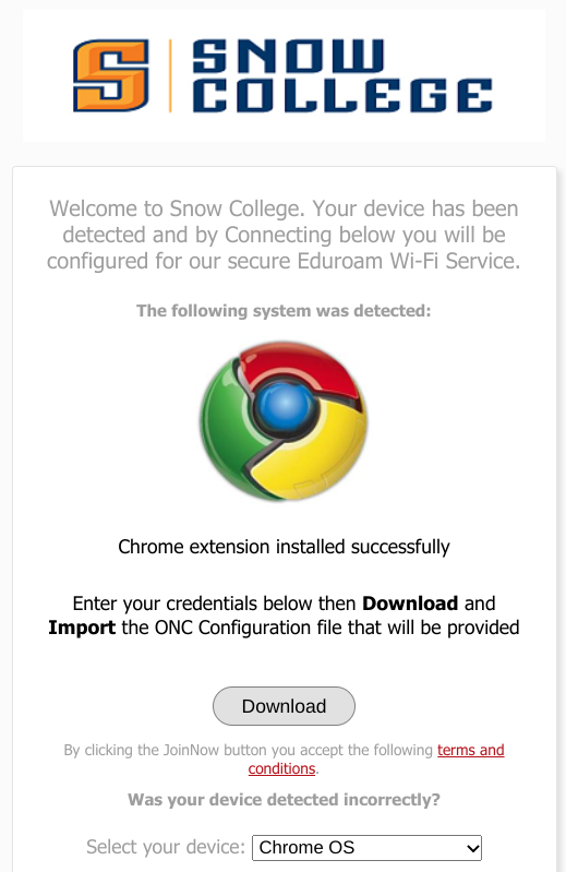 chrome eduroam